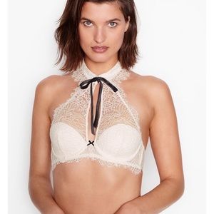 Victoria Secret Lined Lace & Collar Demi Bra Top